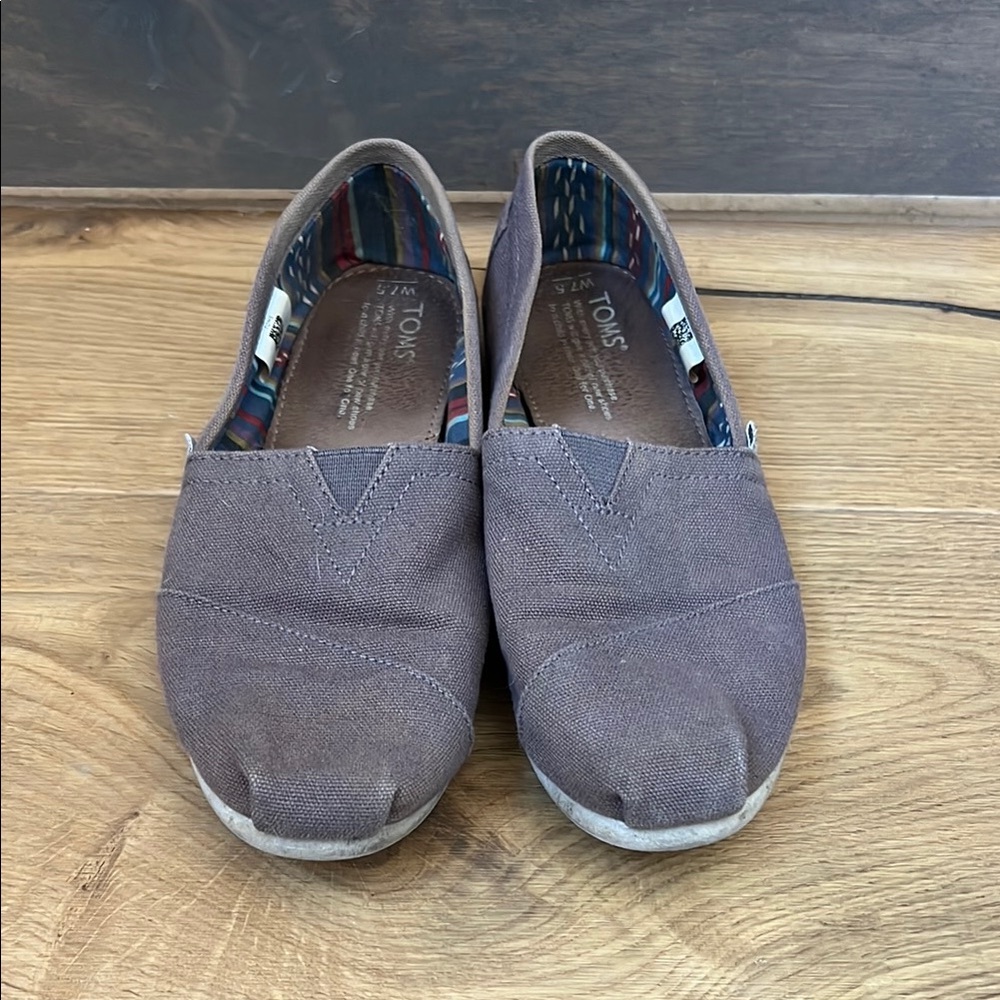 TOMS Gray Slip-On Shoes